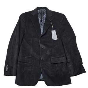 Michael Kors Corduroy Sport Coat Mens 38R 38‎ Black Classic-Fit Stretch $295